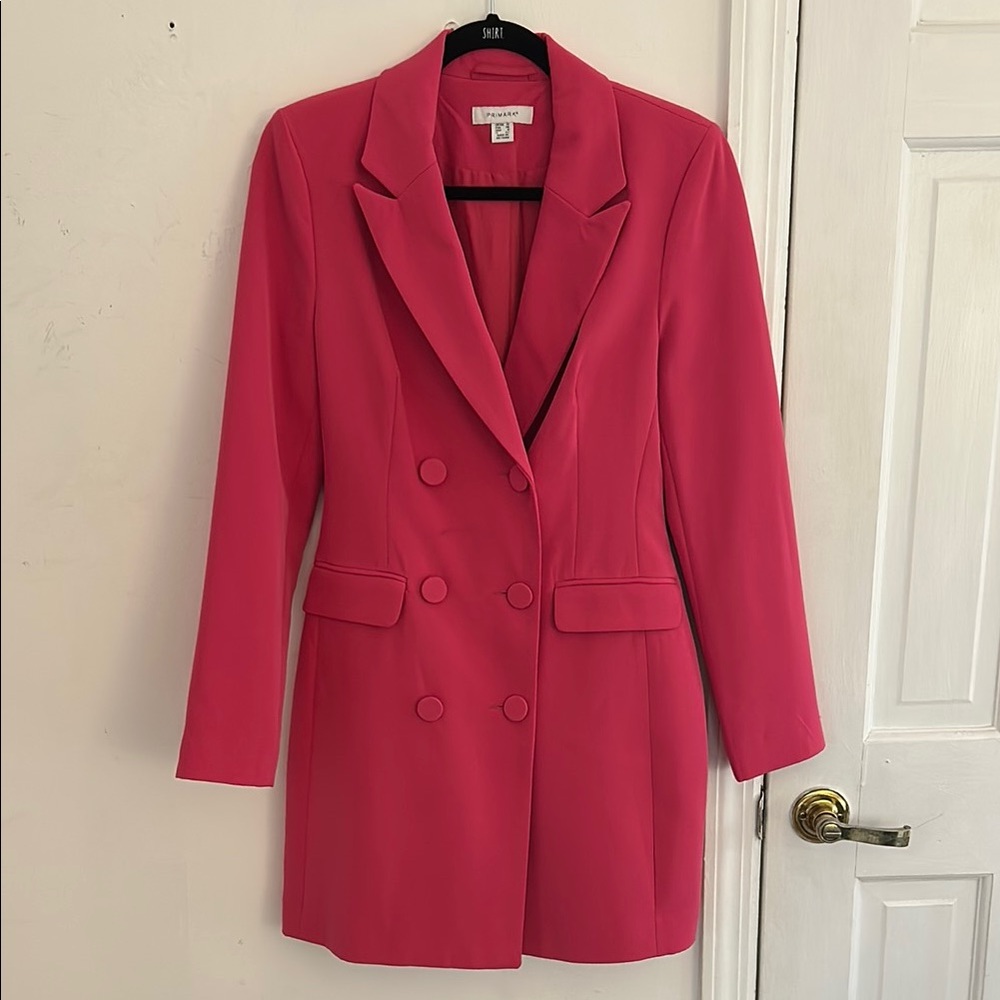 Primark Pink Double-Breasted Blazer Coat